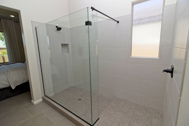 Contemporary Shower with Glass Panels